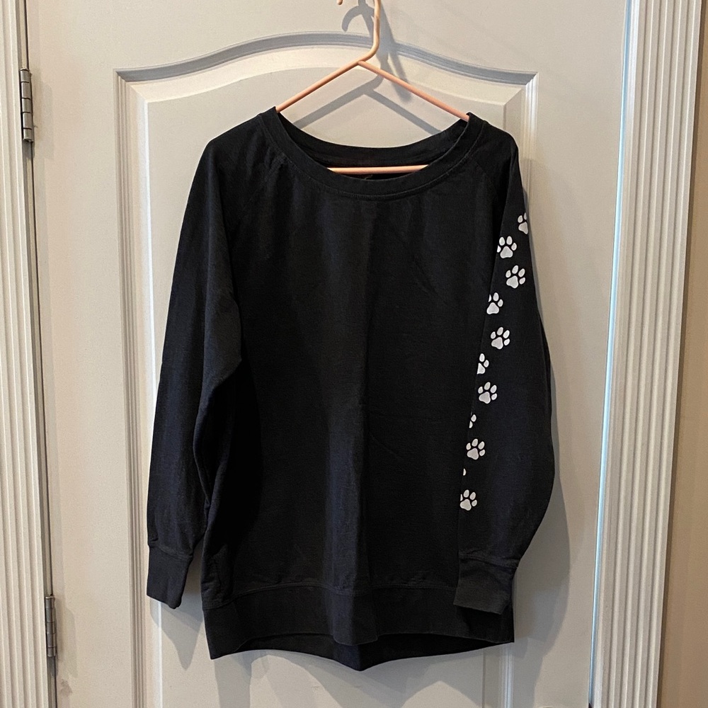 Black Paw Print Women's Sweatshirt